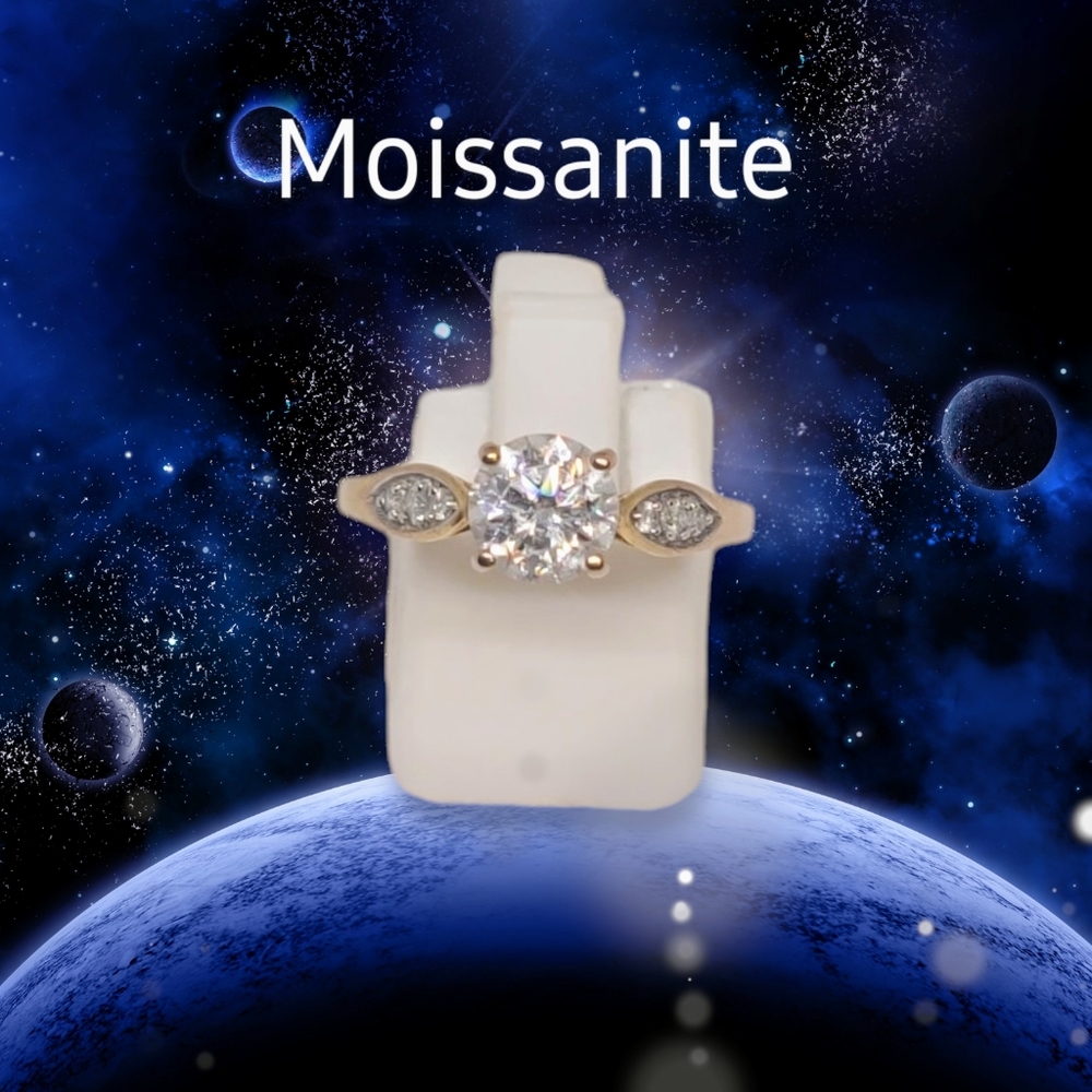 NEW VS EF Moissanite Gold Ring Size 6